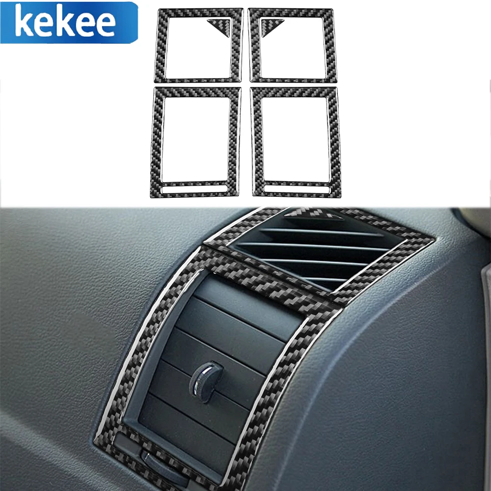 For Chrysler 300 300C 2005-2007 Car Real Carbon Fiber Dashboard Both Side Air Outlet B Frame Sticker Auto Interior Accessories