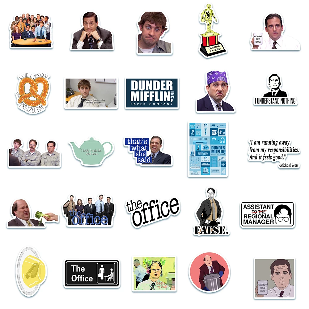 10/30/50PCS TV Show The Office Graffiti Stickers Decal Laptop Guitar Motorcycle Phone Luggage Car DIY Funny Sticker Kid Toy Gift