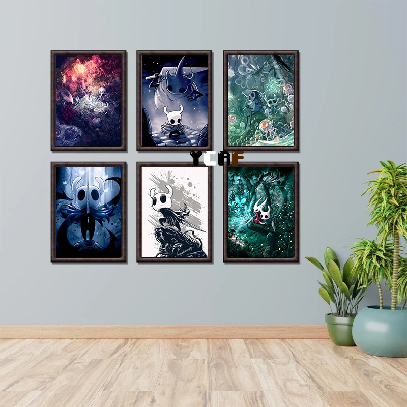 Hollow Knight Video Game Poster Canvas Prints Hollow Knight Gaming Wall Art Decor Kids Room Gaming Room Artwork Wall Decoration