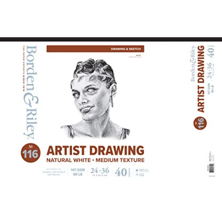 

24" x 36" #116 Artist Drawing/Sketch Pad 147 GSM/90 lb. 40 White Sheets 1 Pad Each