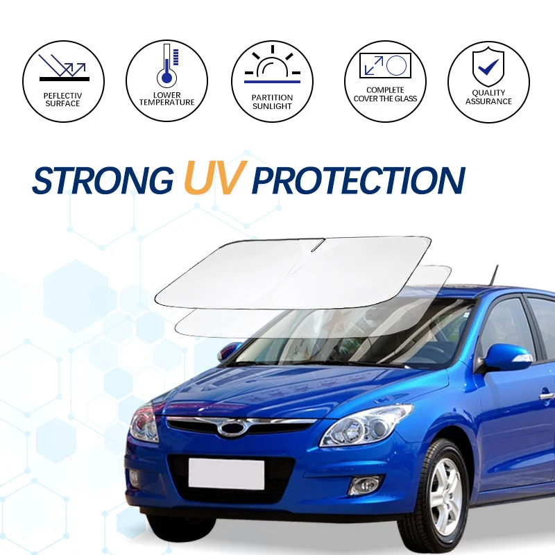 

Car Windshield Sun Shade For Hyundai i30 Sunshade Summer Visor Protector Foldable Blocks UV Rays Protection Accessories