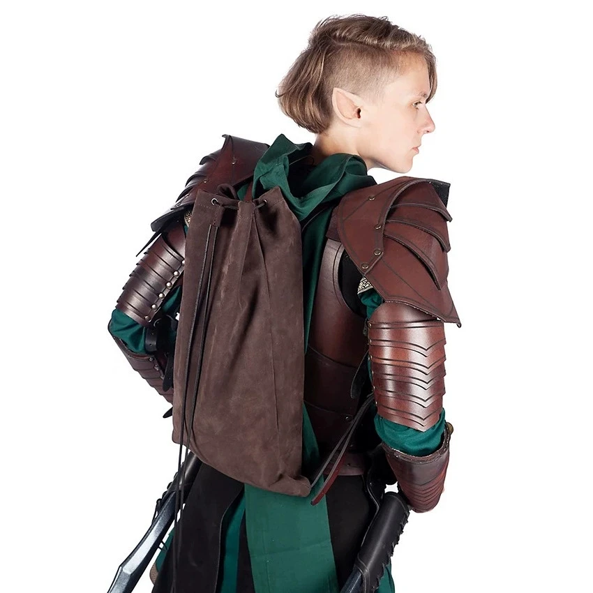 Halloween Costume Props of Renaissance Drawstring Leather Steampunk Waist Bag Medieval Backpack Fanny Pack Hip Vintage Belt Bag