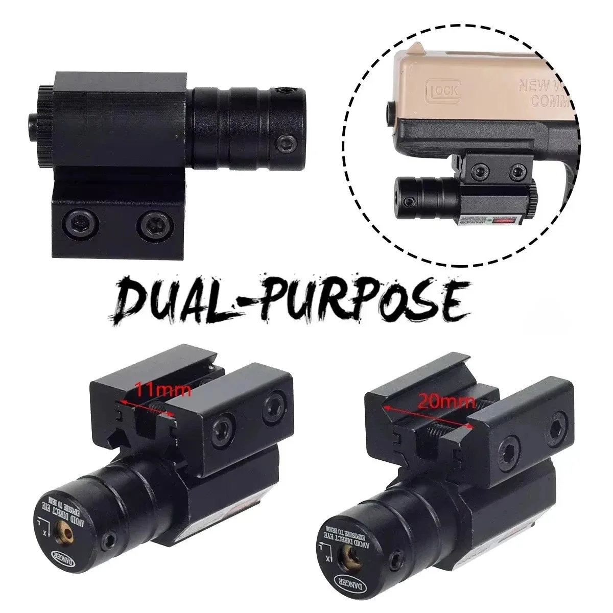 Tactical Red 11mm 20mm Adjustable Base Mount Rail Hunting Lasers Sight Fit