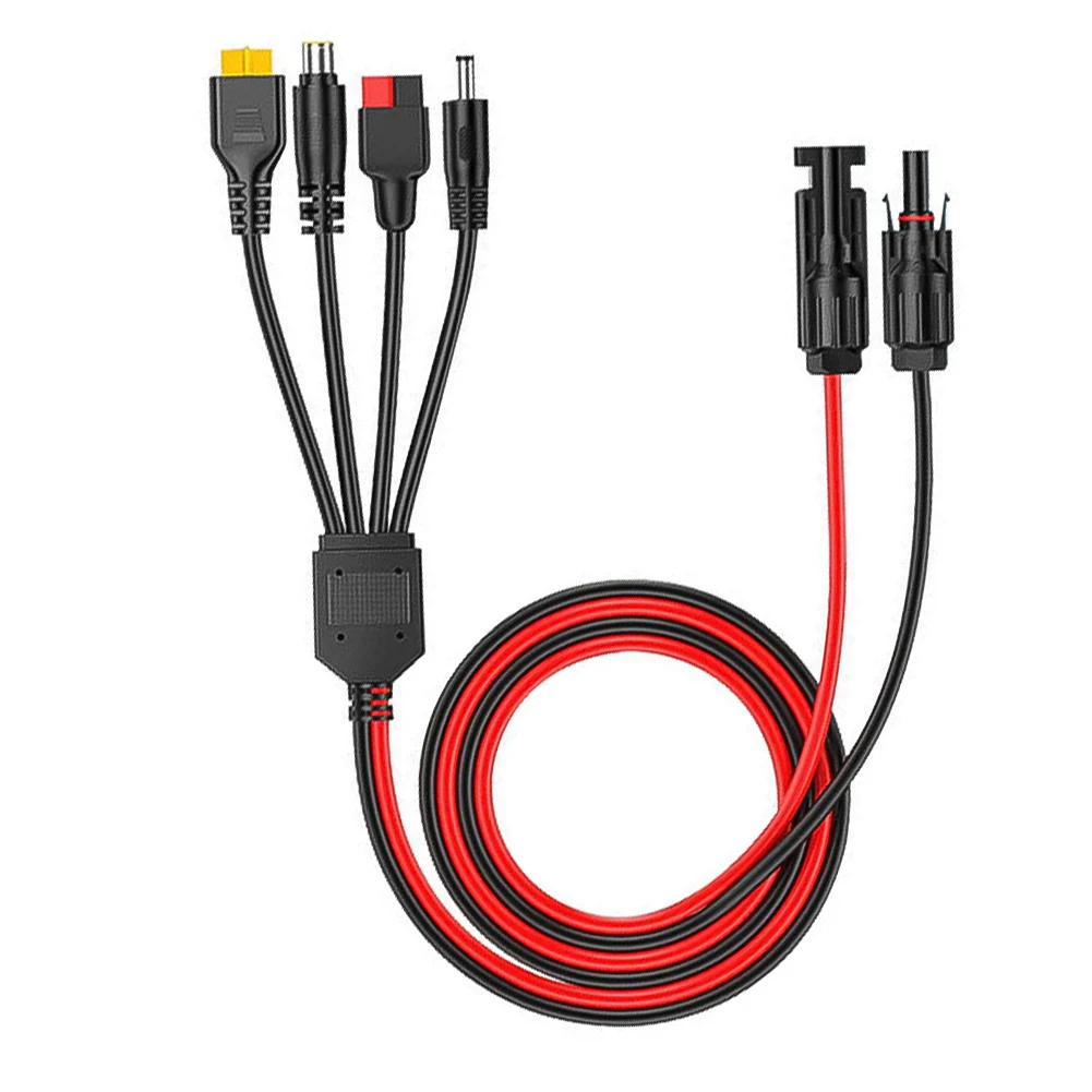 

Solar Power Supplies Extension Cable Splitter PV Panel Connector 4in1 5.5mm Extension Cable Splitter Solar Panel Connector