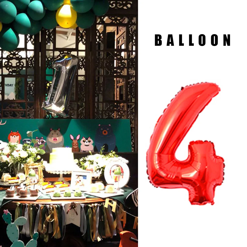 Party Balloon Aluminum Foil Number Balloon Wedding Birthday Party 16-inch Decoration, Number 0, Silver