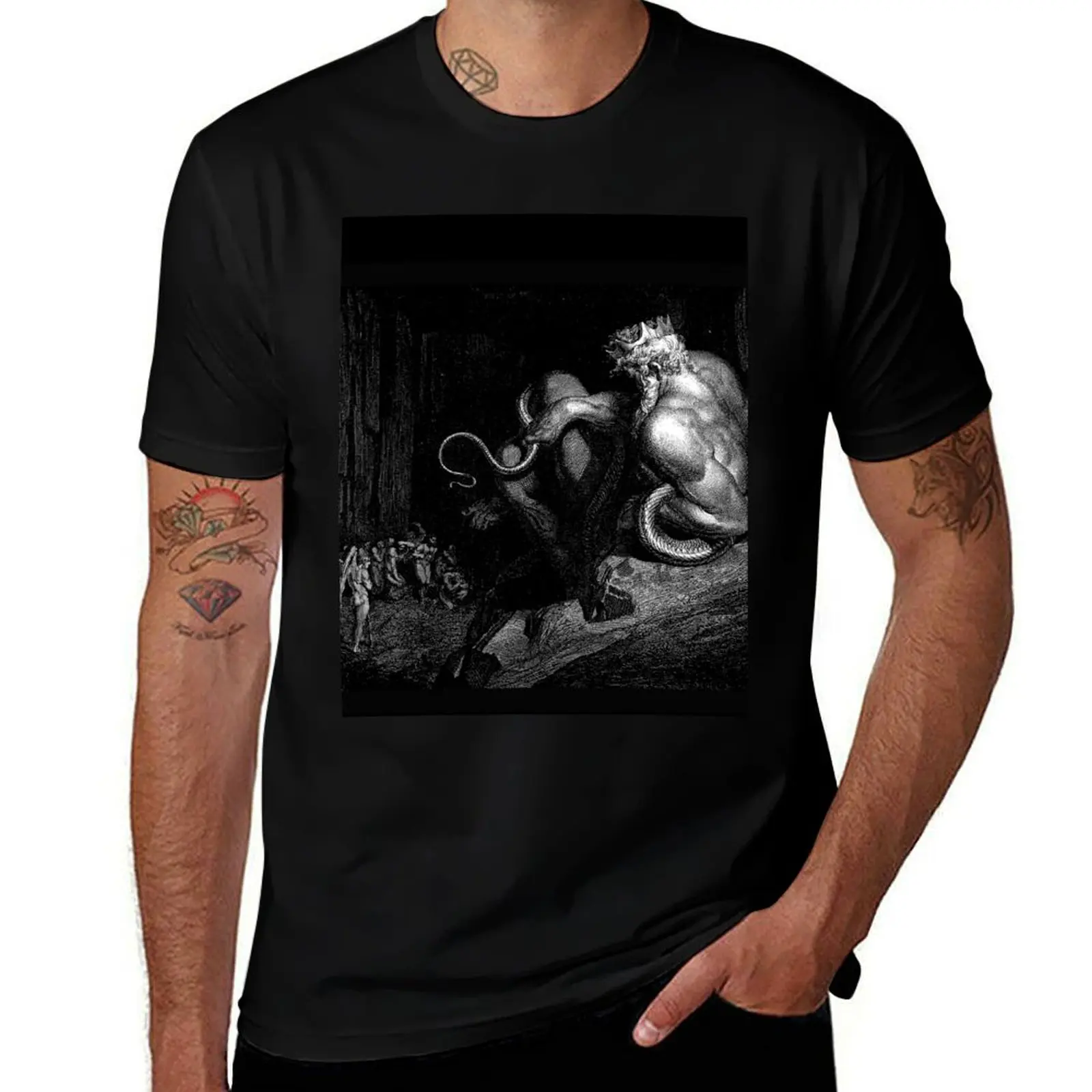 Lithograph - Gustave Doré - Dante Alighieri - Inferno Plate 13 (Canto V Minos) from the Divine Comedy T-Shirt