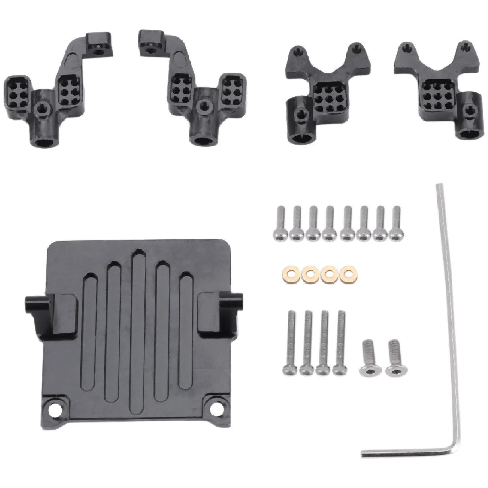 Metal Front & Rear Adjustable Shock Damper Towers Mount Upgrade Accessories for 1/24 RC Crawler Axial SCX24 90081 Parts