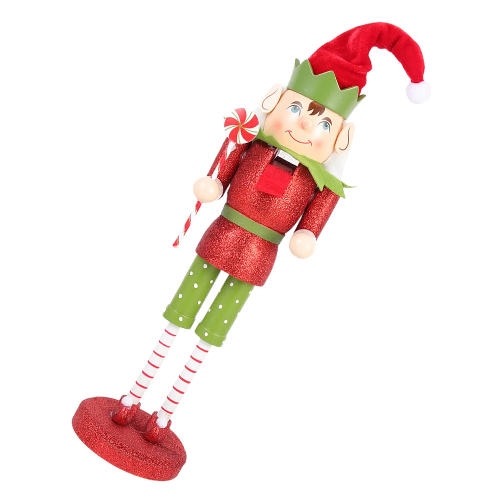 

Traditional Wooden Nutcracker Christmas Decor Festive Soldier Statue Elegant Holiday Tabletop Mantel Decoration