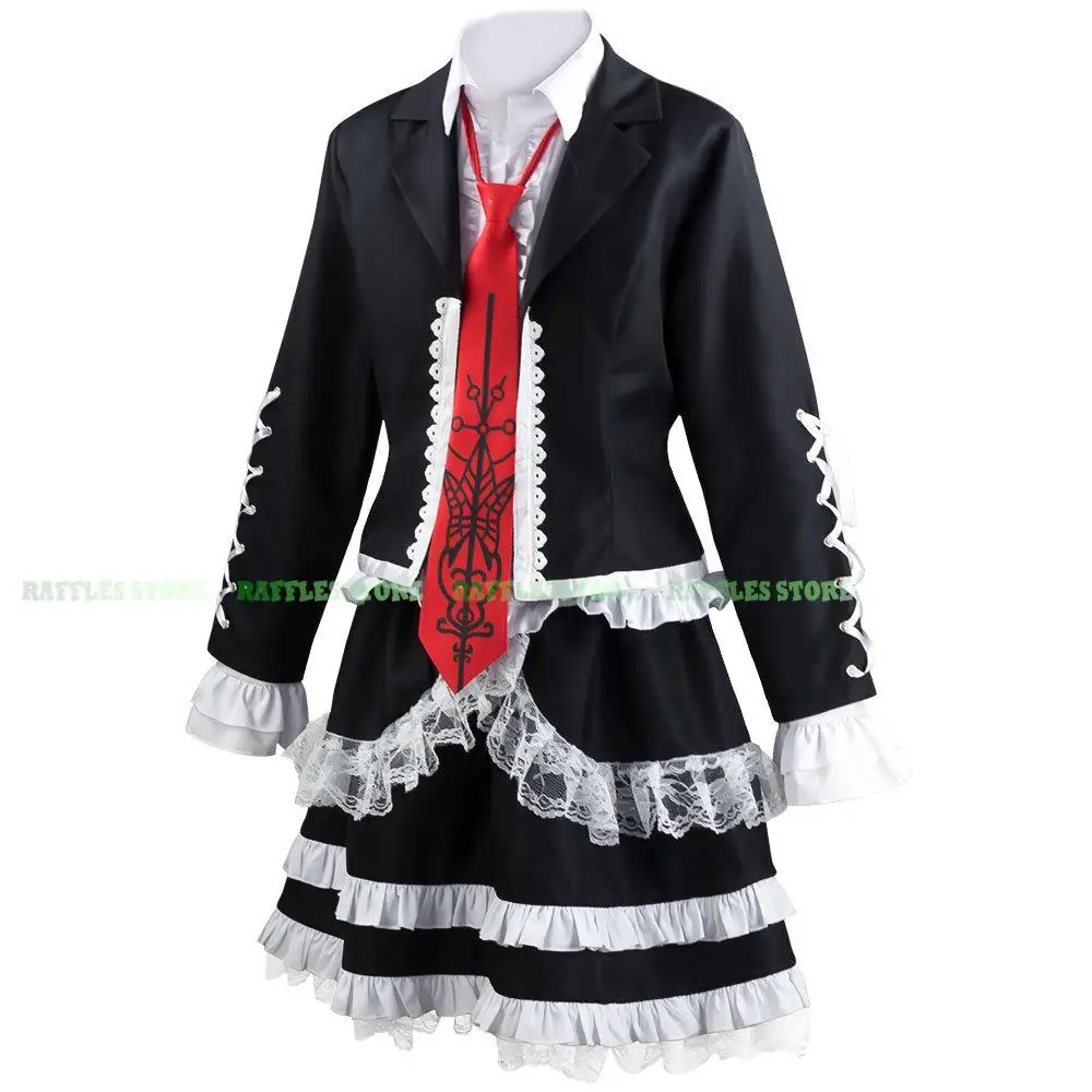 

Celestia Ludenberg Cosplay Costume Wig Danganronpa Anime Cosplay Yasuhiro Taeko Wig Clothing Including Shirt Tie Socks