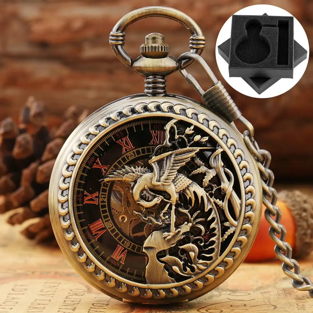 exquisite-bronze-phoenix-half-hunter-mechanical-pocket-watch-roman-numerals-dial-mechanical-hand-wind-fob-chain-pendant-clock