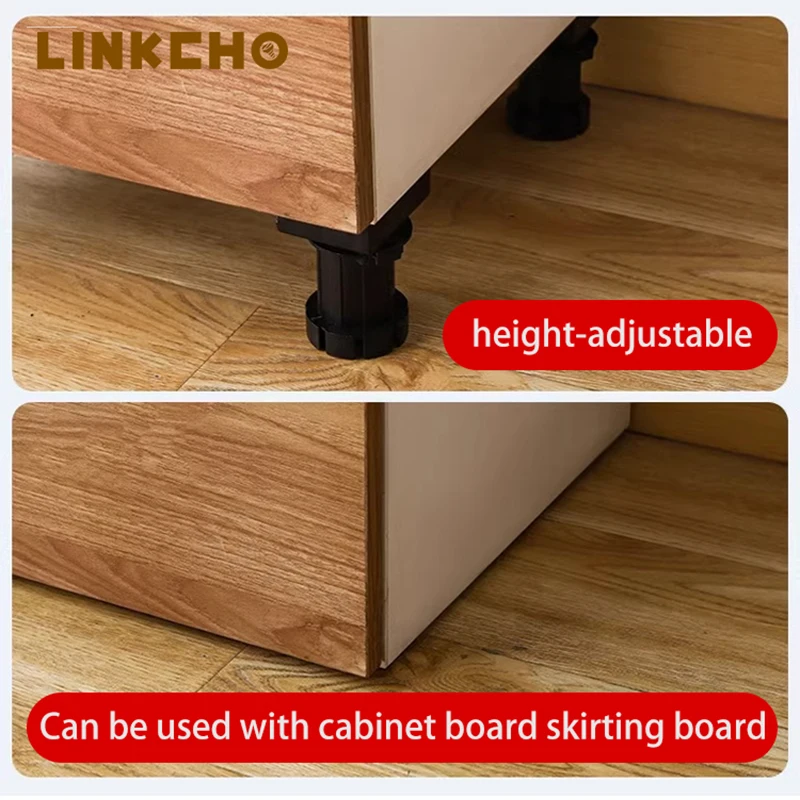 Adjustable Kitchen Cabinet Base Board Bracket - Suction Foot Support Connector Kitchen Skirt Board Enclosure Fixed Barrier Clip