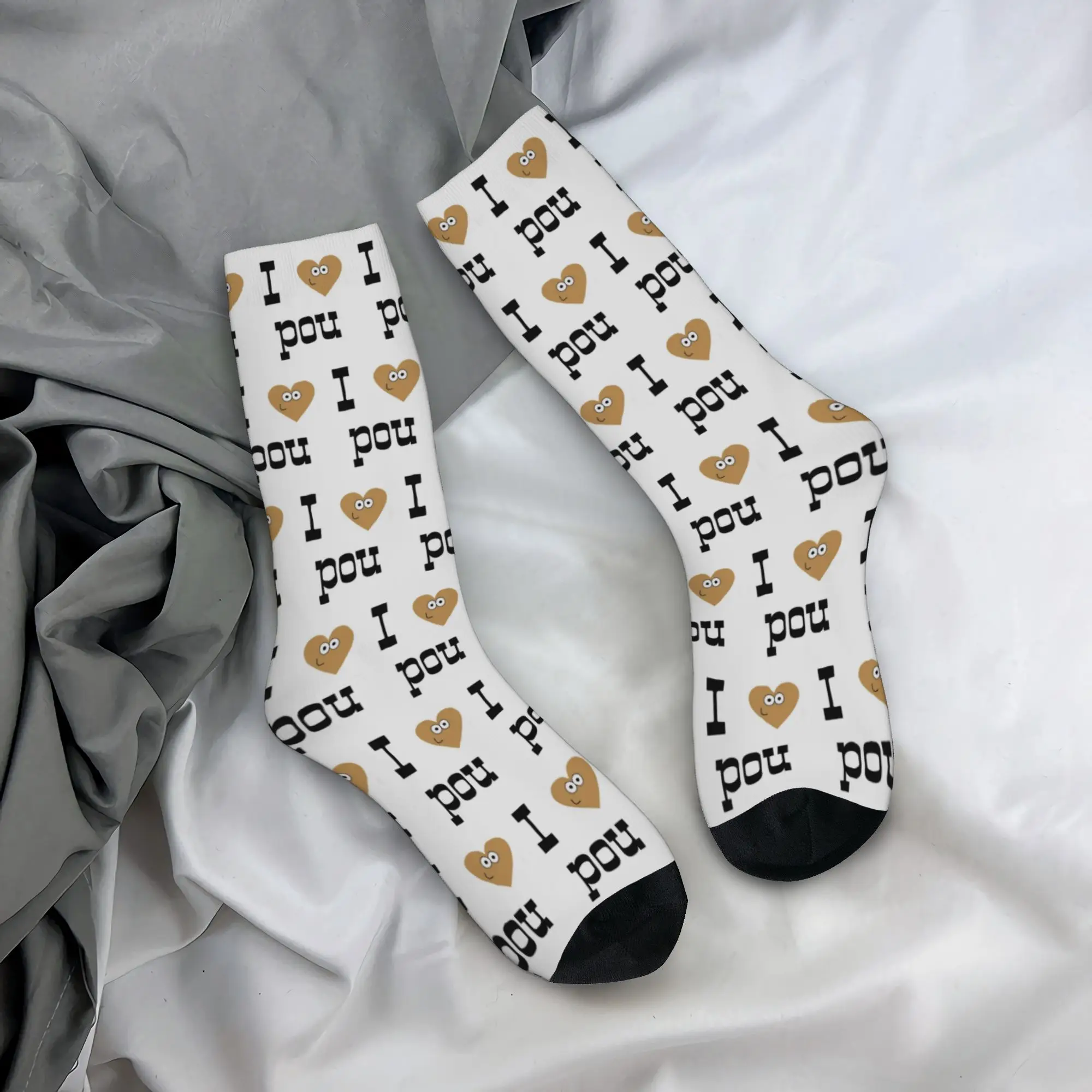 I Pou You Cute Alien  Socks Men's Women's Casual Virtual Pet Socks Hip Hop Spring Summer Autumn Winter Middle Tube Socks Gifts