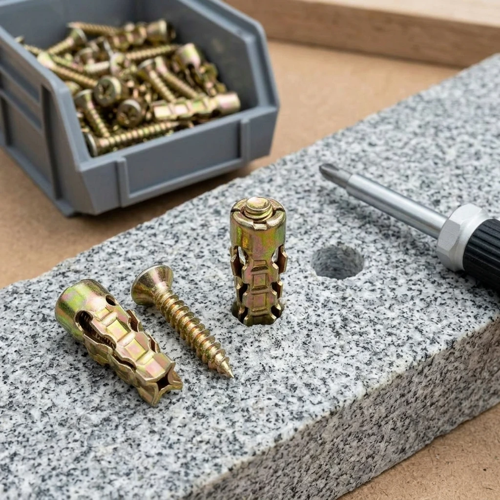 Heavy Duty Expansion Screws Short Anchor Bolts for Cabinet Hinge Repair Stone Tile Wall Fixing Durable Hardware 100Pcs Kit