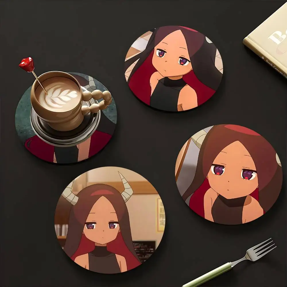 1pc Demon Lord Anime Characters Wooden Coaster Colour Printing Cup Mat Home Desk Decoration Gifts