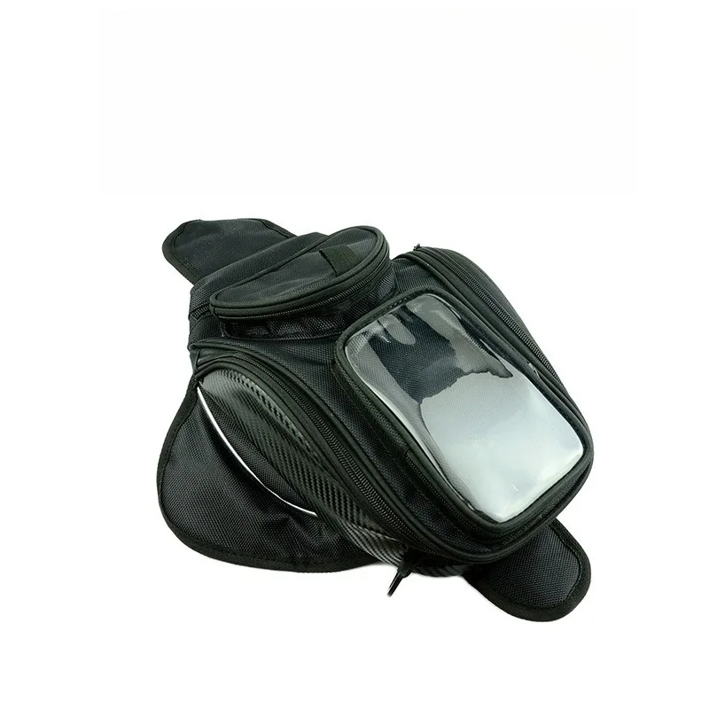 The large screen of the motorcycle fuel tank bag can hold a waterproof magnet for mobile phone navigation