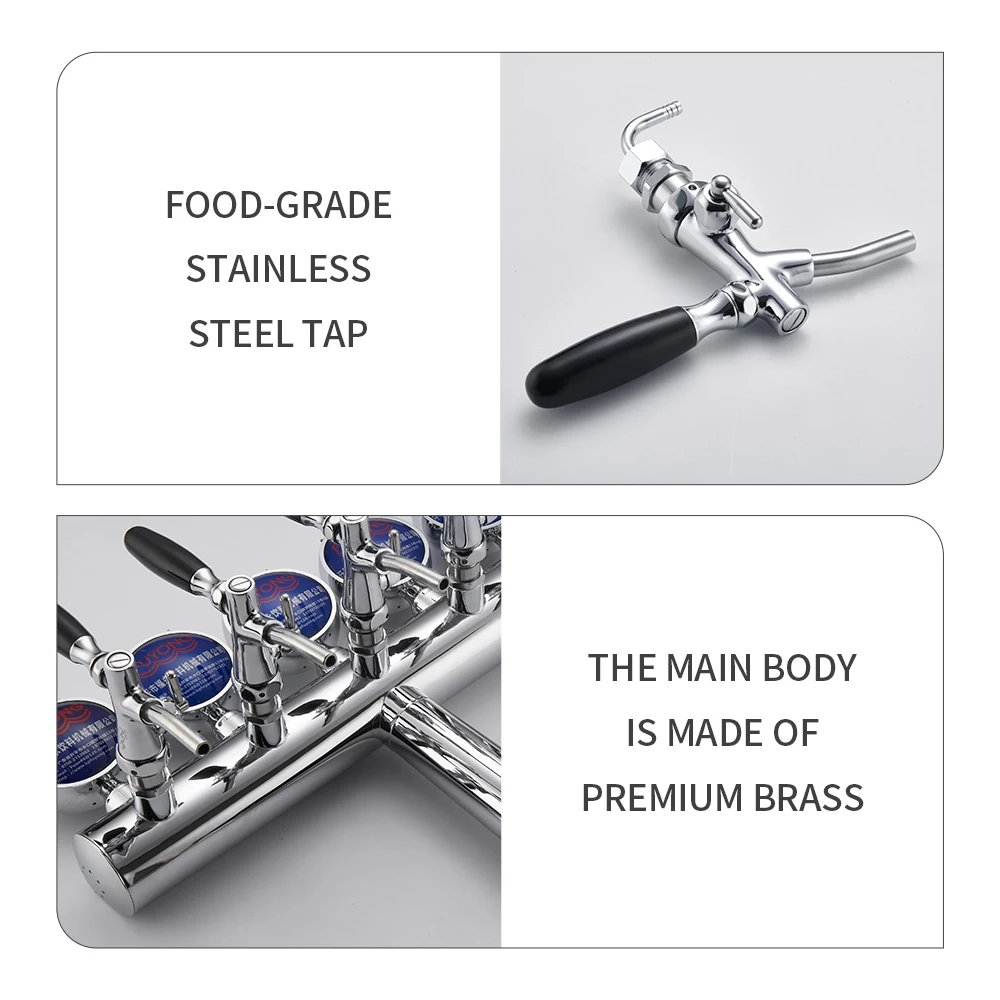 Commercial Beverage Dispenser T Type 5 Beer Taps Stainless Steel Beer Tower Dispenser For Bar Use