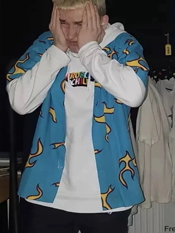 

Футболка American Sle ort Sve irt Blue Flame Beach ler Топ для мужчин Летний свободный крой Молодежный повседневный тонкий хлопок