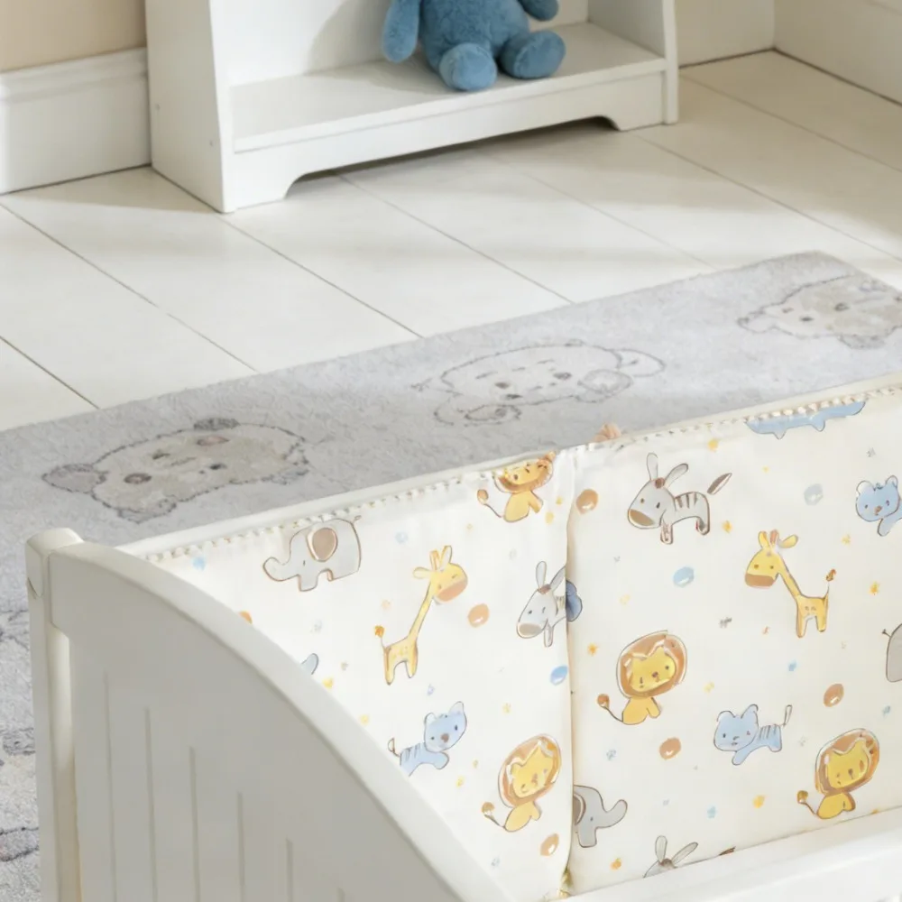 

Мягкий хлопковый бортик для детской кроватки цвета хаки, 120 см, 1 шт., с защитой от ударов, безопасный барьер для младенцев