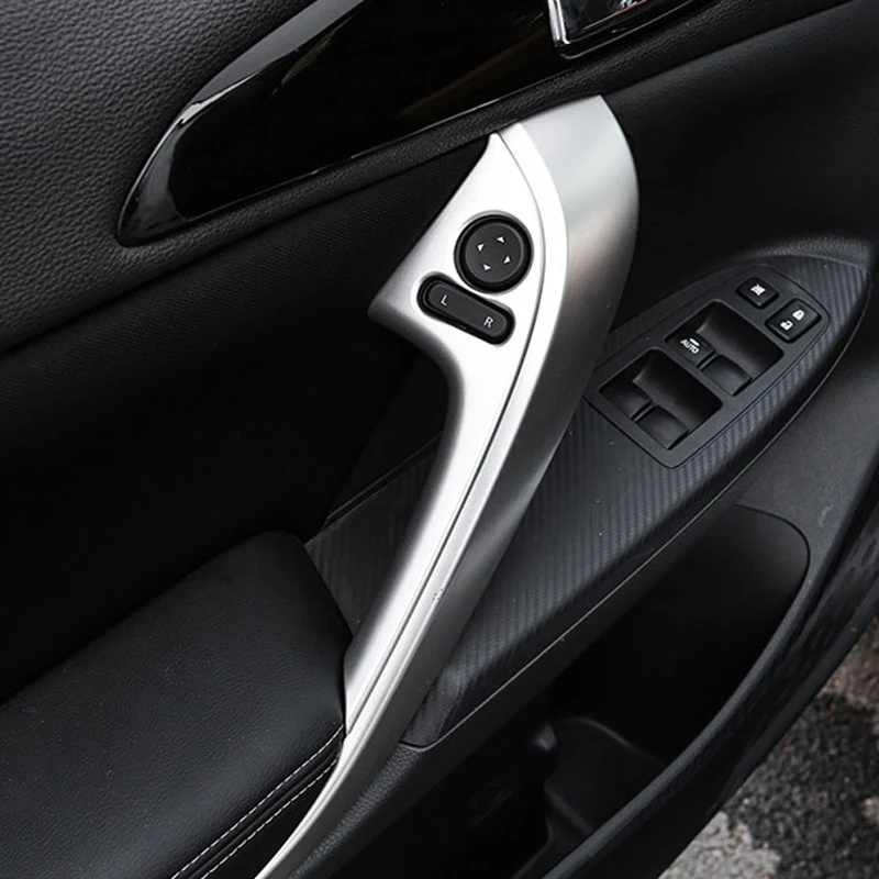 Car Styling 2PCS ABS Plastic Interior Front Door Handle Cover Trim For Mitsubishi Eclipse Cross 2018 19 2020 2021 Carbon fiber