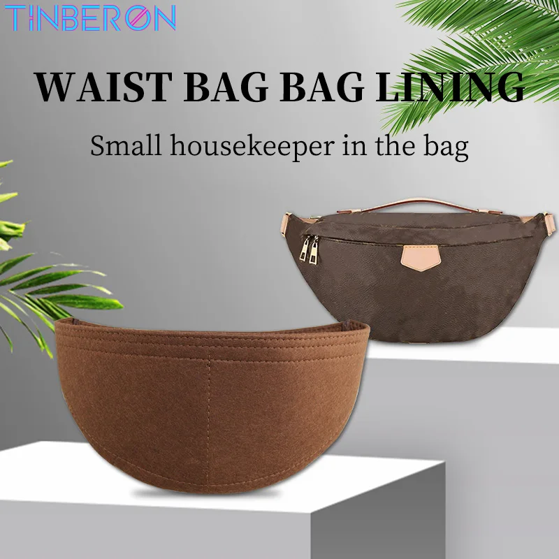 

TINBERON Support Luxury Waist Bag Felt Cloth Bag Liner Cosmetic Storage Bag Organize Insert Women Makeup Storage Organize Bags