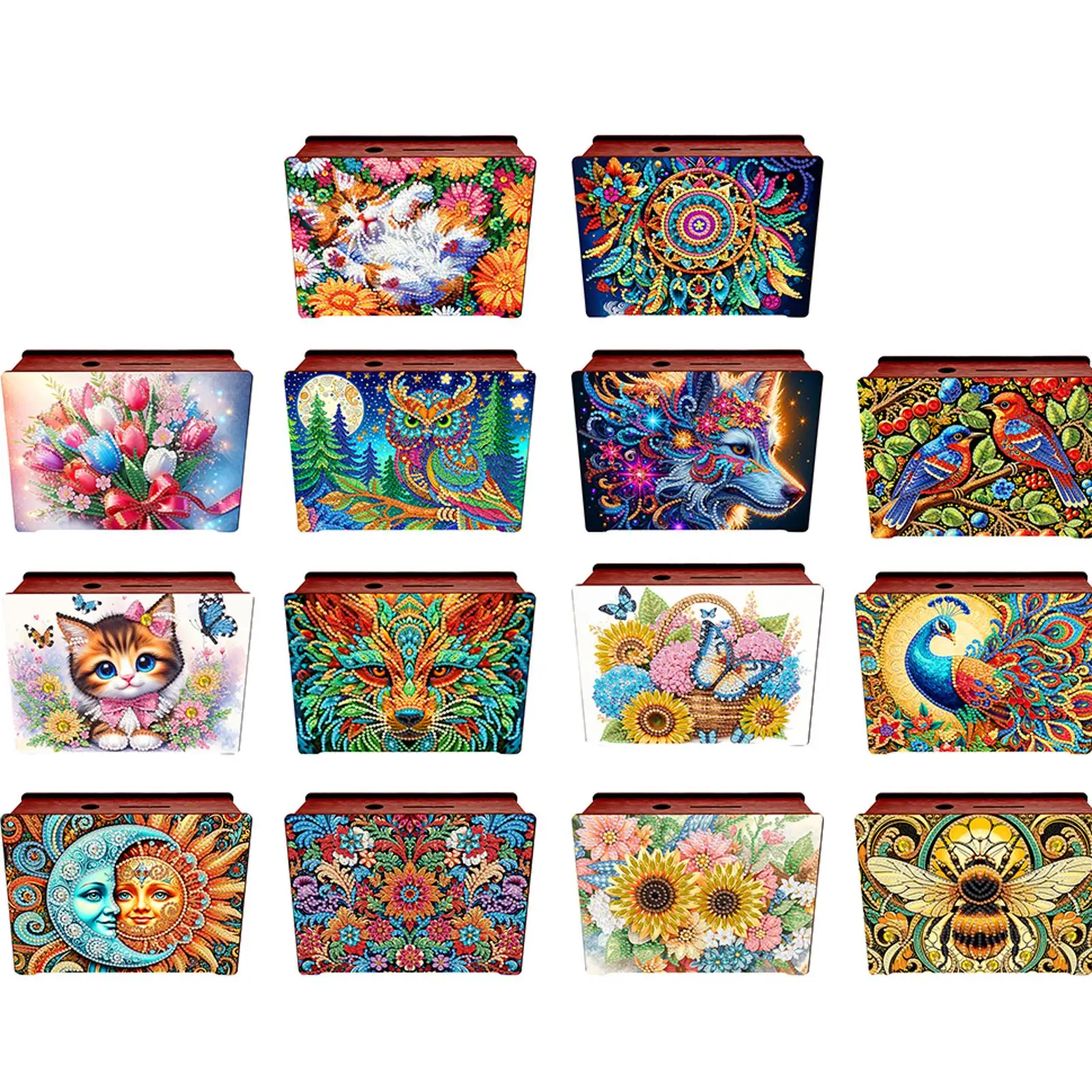 

Креативный 5D DIY набор для алмазной живописи: деревянная копилка, настольные наборы для алмазной живописи, стразы, настольные украшения для домашнего декора и подарков