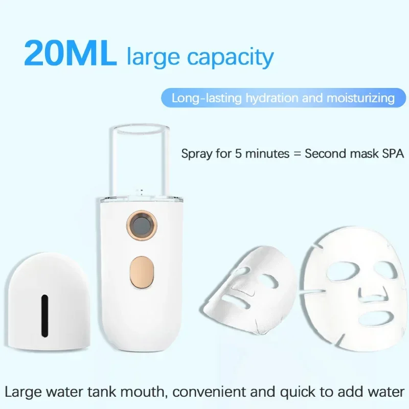 USB Rechargeable Humidifier Mini Face Steamer  Nano Nebulizer Portable Cold Spray Moisturizing Beauty Instruments Skin Care Tool