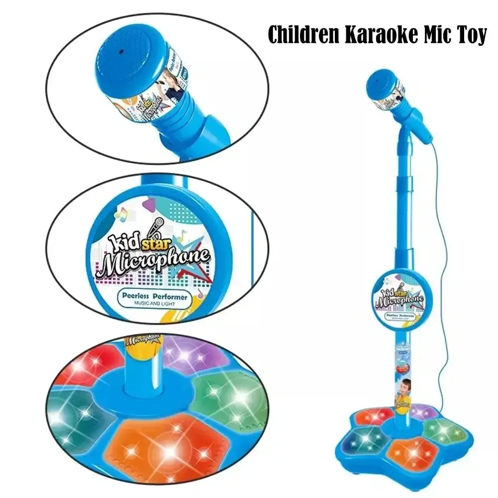 Crianças microfone com suporte karaoke música instrumento brinquedos cérebro-treinamento brinquedo educativo presente de aniversário para menina