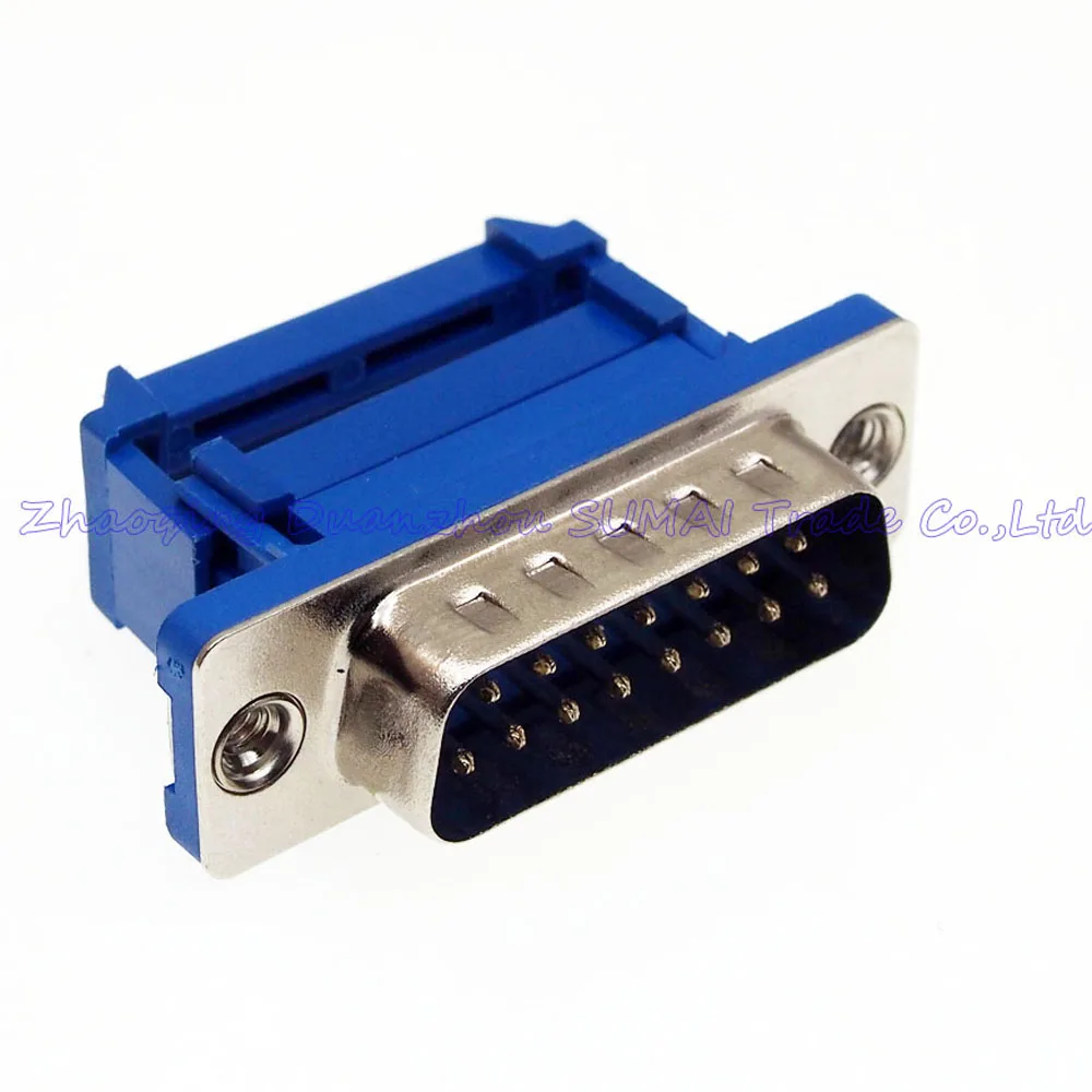 NEW 15 Pin D-SUB DB15 male IDC Flat cable plug connector,snap,solder-free type,pressure line