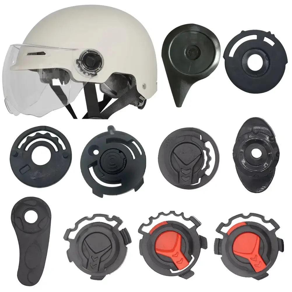 1Pair Motorcycle Helmet Fixed Buckle Rotate Switch Buckle Mirror Holder Lens Base Helmets Screws Helmet Lens Button Replacement