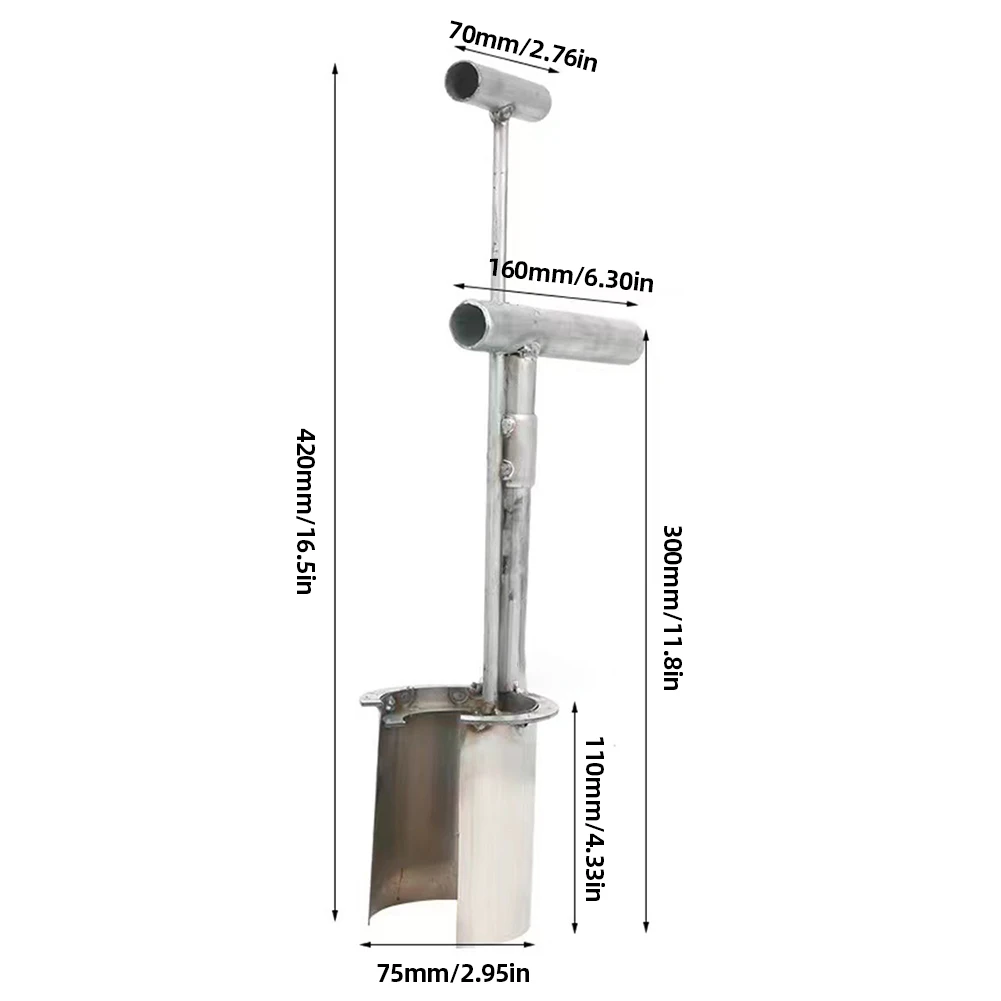 Transplanteur de semis pour plantes et arbres fruitiers, perforateur agricole, acier inoxydable, extracteur de sol, semis de creusement, artefact