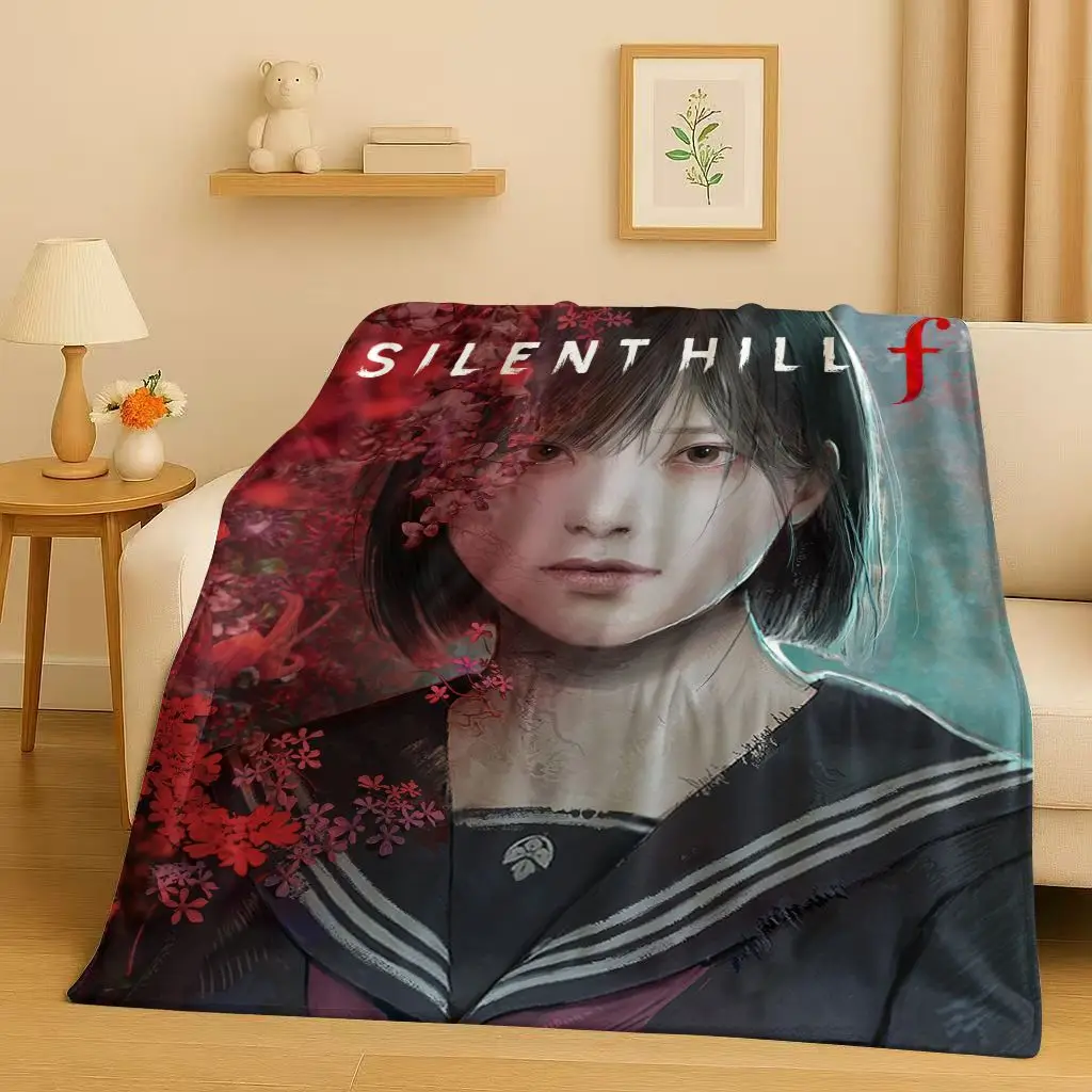 

Retro Game Silent Hill Pyramid Head Horror Movie Flannel Blanket,Ultra Soft Warm Plush Throw for Home Bedroom Bed Sofa Cover