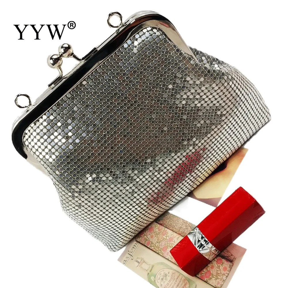 Trend Small Square Bag Metal Chain Crossbody Bag Women Evening Clutches Bag Luxury Design Shoulder Bag Ladies Party Dinner Purse