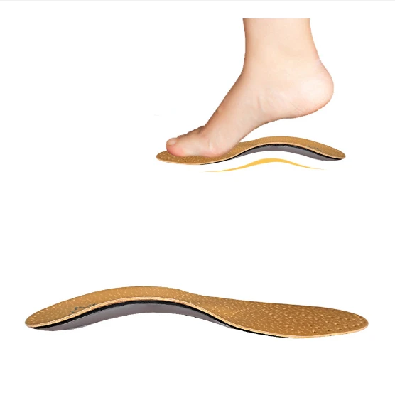 Fit In O/x Leg Duck Plank Rubber Corrected Arch Insole Leather Orthopedic Insole Flat Foot High Arch Support Orthopedic Insole