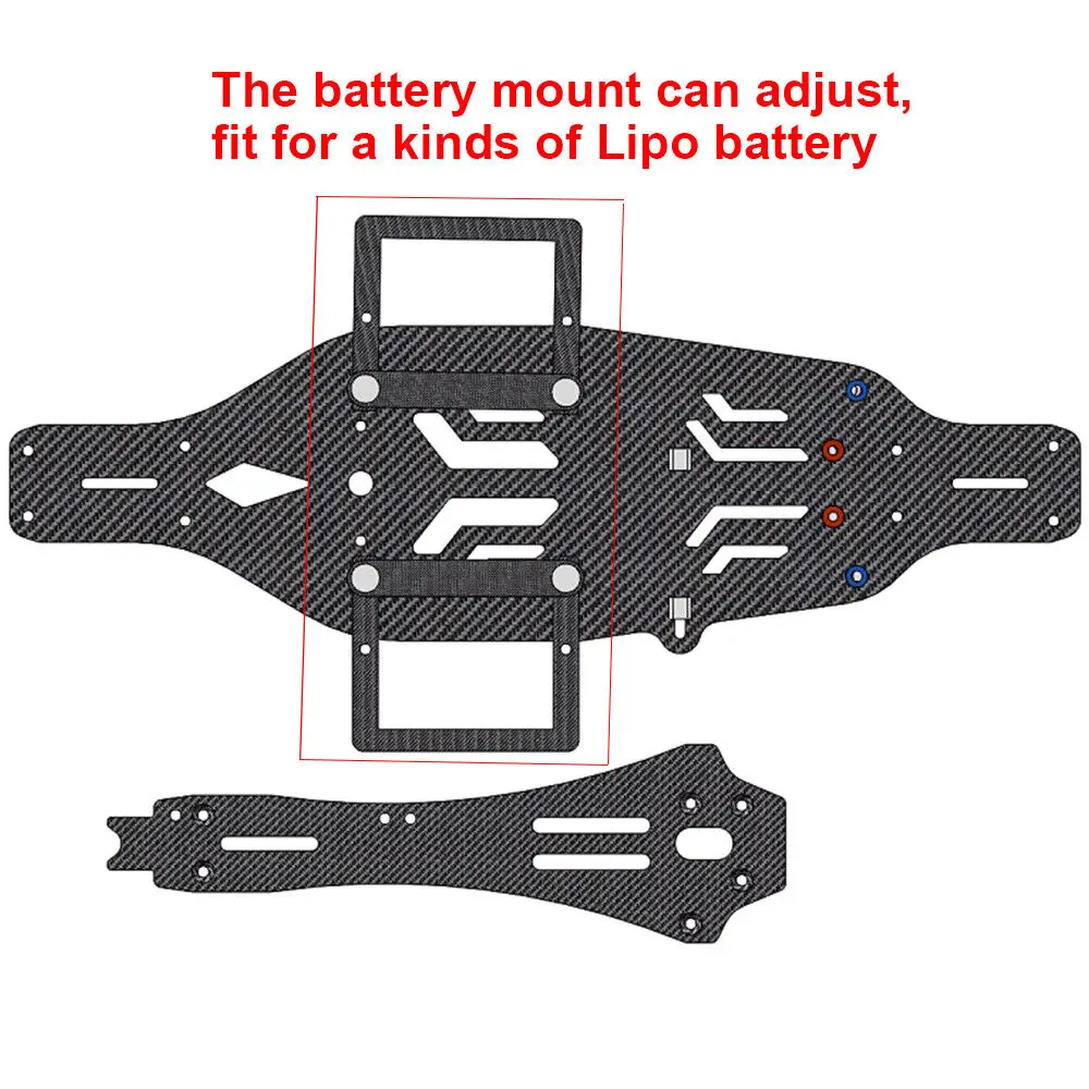 Carbon Lower Deck Chassis Frame Kit for 1/10 Tamiya TA03RS Upgrades Parts