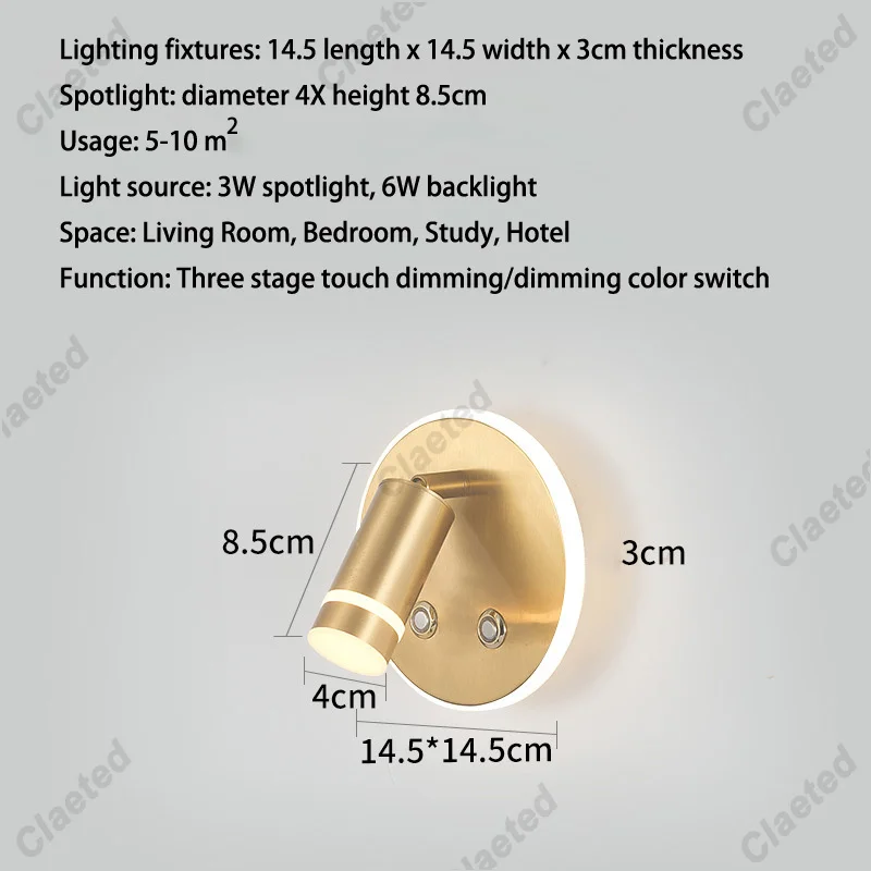 Nieuwe Scandinavische minimalistische wandlamp Hotelinterieur LED-leeslamp Gang Slaapkamer USB Opladen Nachtkastje Versier wandlamp