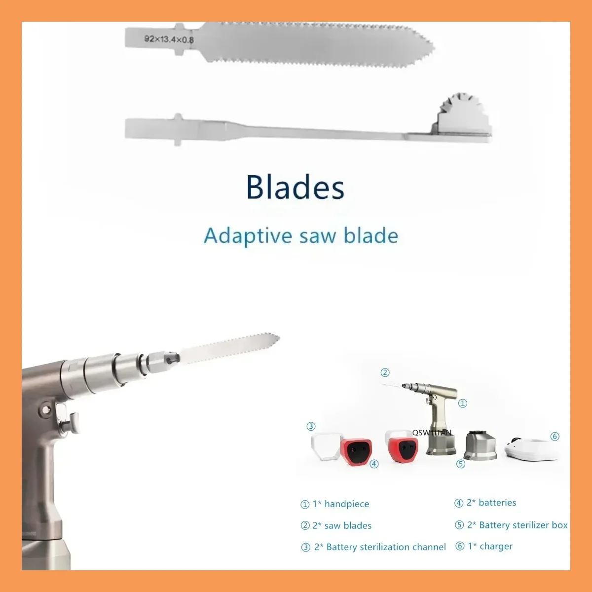 

Electric Orthopaedic Surgical Instrument Bone Reciprocating Sternum Saw with Brushless Imported Motor