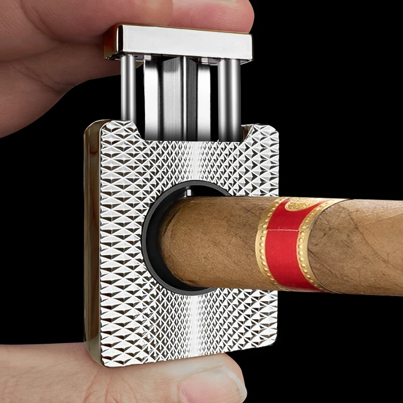 Sigarenschaaraccessoires Metaal V-vormige schaar Draagbaar Scherp Druk op één klik Driedimensionale snijtechnologie