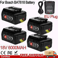 For BOSCH 18V 6000mAh BAT609 BAT610 For Bosch 18V Professional 18V Li-ion Battery GBA18V GSR18V BAT618 BAT619 Drill Tool Battery