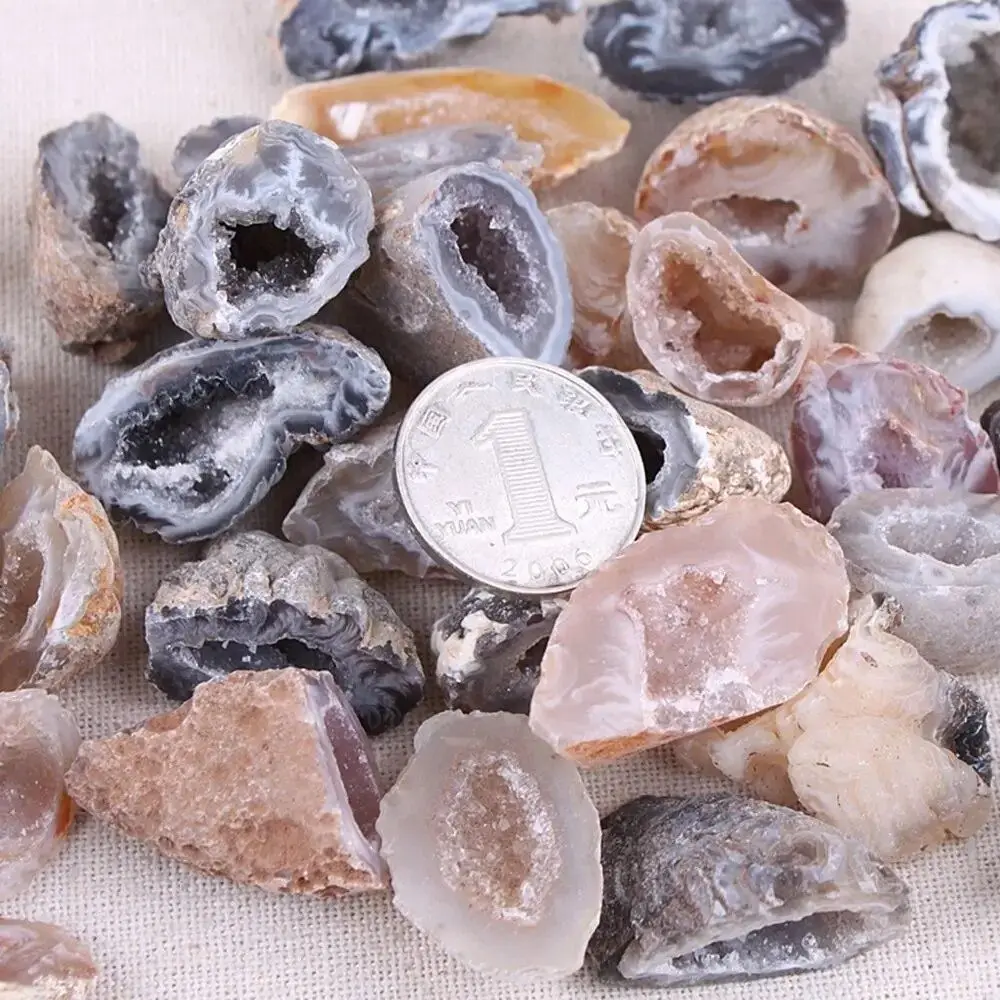 Funny Stone Crafts Natural Agate Geodes DIY Carved Mini Cornucopia Mineral Ore Rough Natural Raw