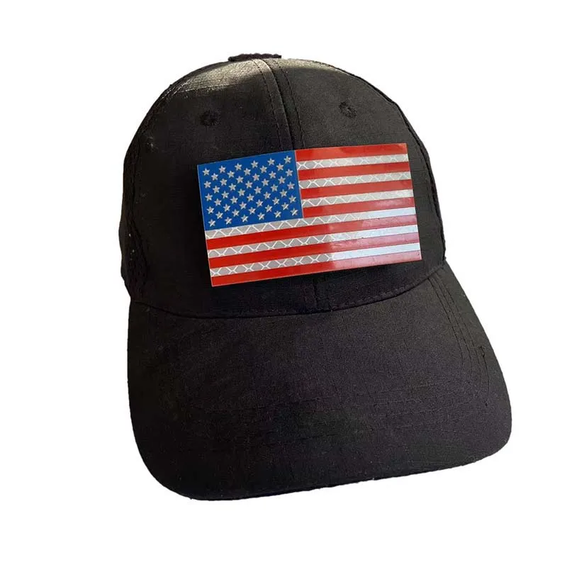 Amerikanische Flagge, USA-Emblem, Kleidungsapplikation, IR-reflektierender Aufnäher, Klettverschluss, militärische taktische Streifen, Abzeichen für Helm, Rucksack. – Detail 1