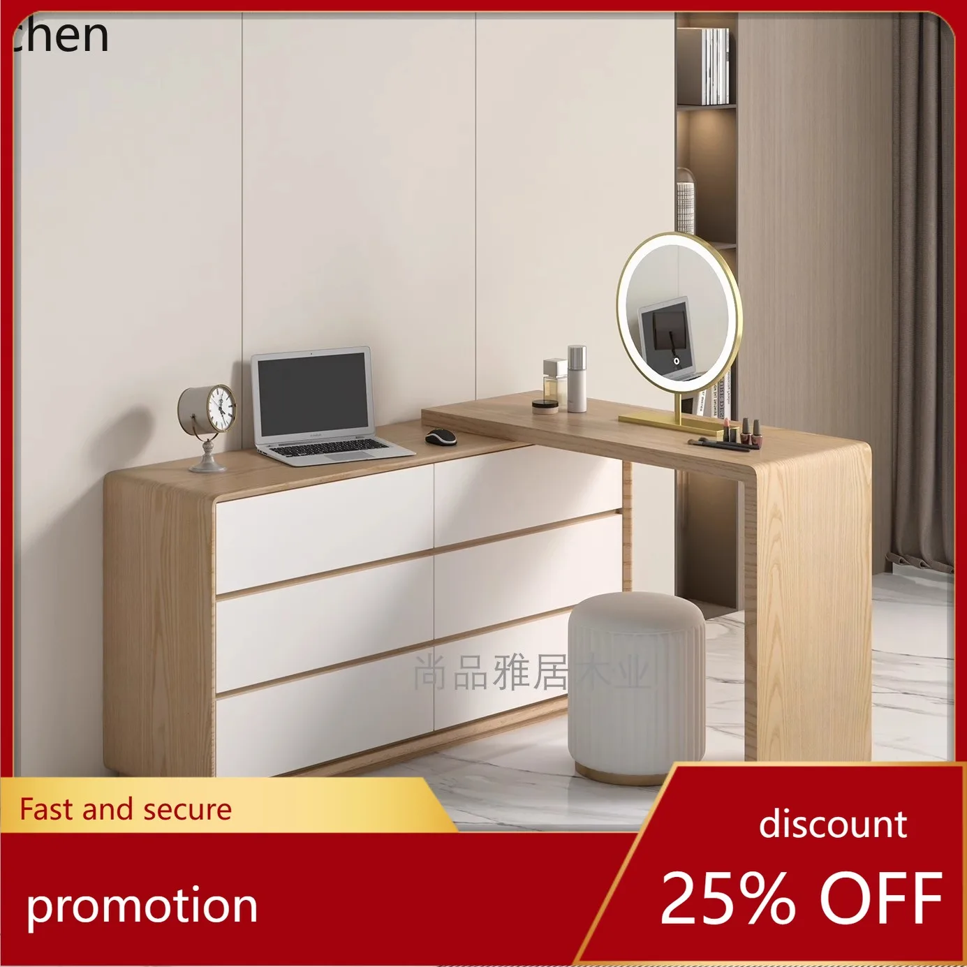 ZML Dressing Table Modern Simple Storage Chest of Drawers Integrated Bedroom Small Telescopic Makeup Table