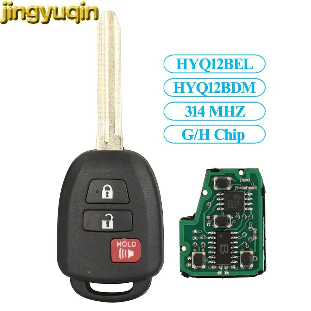 

Jingyuqin 10pcs HYQ12BDM/HYQ12BEL 3B Remote Car Key Fob 314MHz G/H Chip For Toyota Camry 2012-2016 Prius Corolla 2014-2017 RAV4