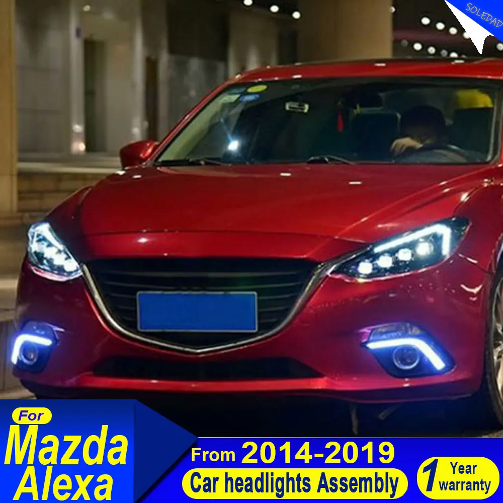 Car Accessories Car For Mazda 3 Axela Headlight 2014 2015 2016 2017 2018 2019 Upgrade Modified to New DRL Dynamic Turn Signal