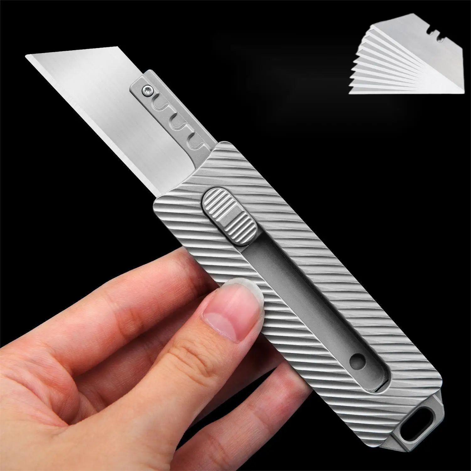 High Hardness Replaceable Blade Tactical Knife Titanium DIY Utility Knife Broken Window Escape Knife Camping Hunting EDC Tool