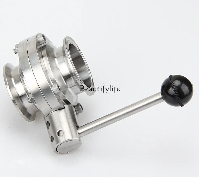 304 stainless steel quick loading butterfly valve craft food hygiene grade manual quick connection clamp