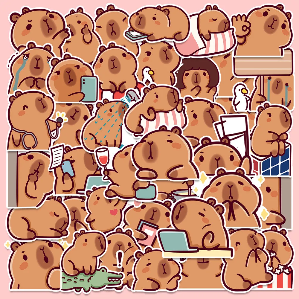 50PCS Capybara Stickers - Cute & Unique Decor for Luggage, Phone Case & Notebook LanLanStickersWorld Store