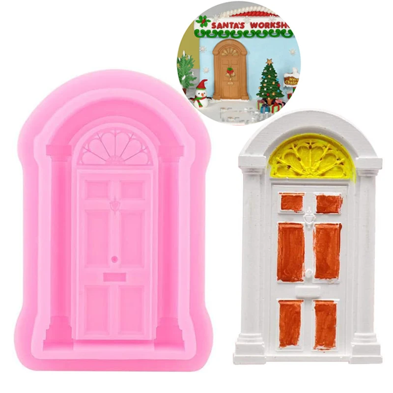 3D Door Window Lace Silicone Mold Frame Cake Border Fondant Molds Kitchen Baking Chocolate Cupcake Fondant Cake Decorating Tools