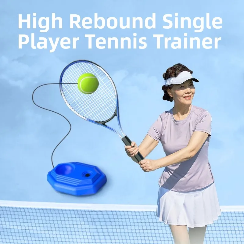 

High Elasticity Tennis Badminton Trainer with Rope Rebound Single Player Practice Equipment Elliptical Shape Carbon Aluminum ...