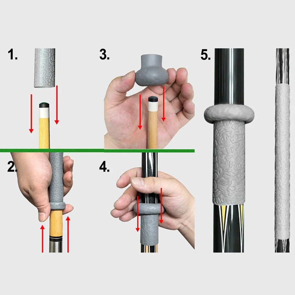 Billiards Game Pool Practice Rubber Pool Handle Cue Grip Protector Billiard Cue Handle Protector Billiards Anti-Sweat Design