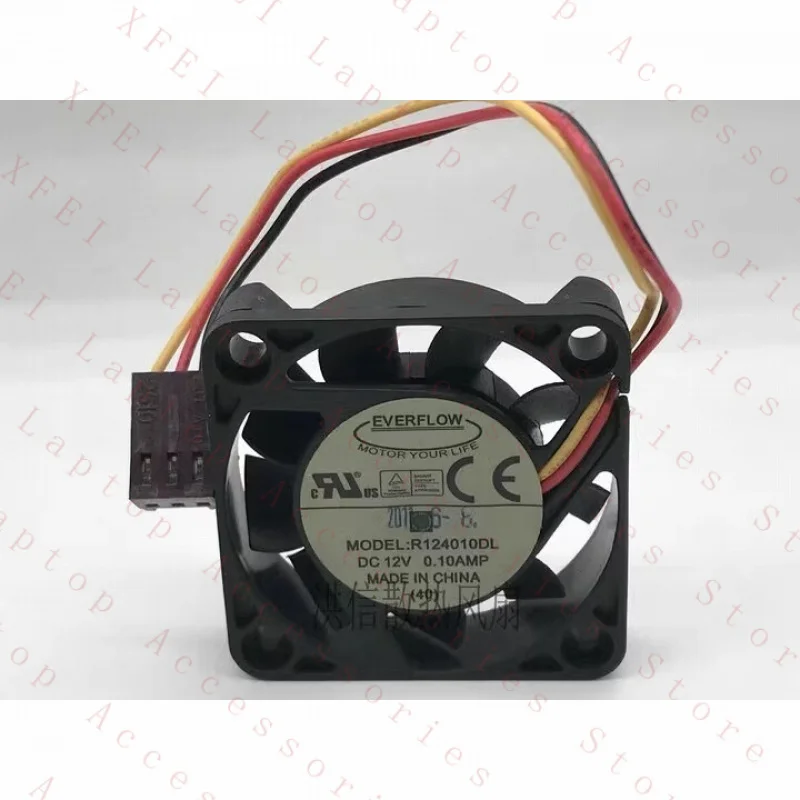 

C 1 pcs FOR EVERFLOW fan 4010 R124010DL DC12V 0.10A 4CM 3wire
